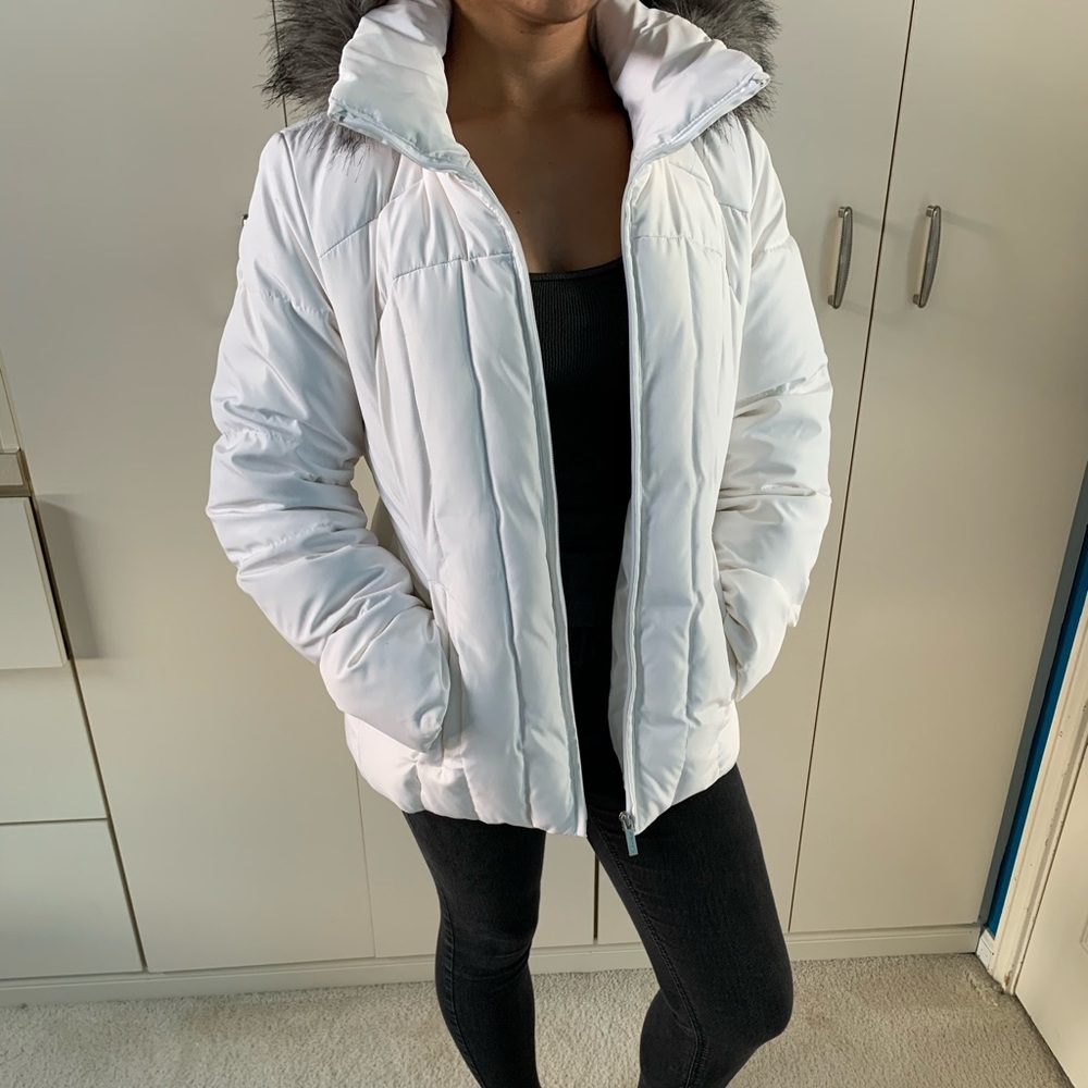 White Calvin Klein Puff Coat